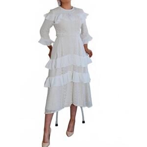 NEW ESTEEM COUTURE naomi eyelet lace blouse in ivory